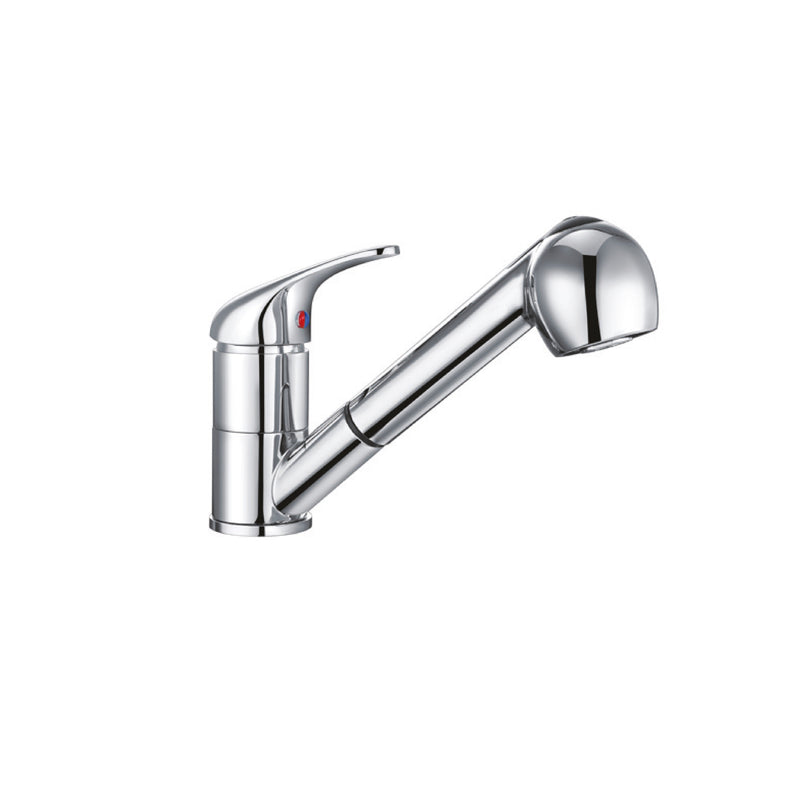 Single Lever Mono Kitchen Tap with a Round Pull-Down Sprayer- Chrome