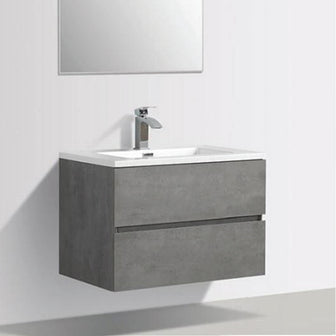 Stylish Ella Wall Hung Vanity Unit in Grey with Sturdy Ceramic Basin Main image