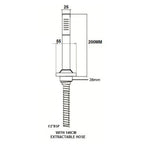 Extractable Florence Shower Handle with Hose Technical Drawing