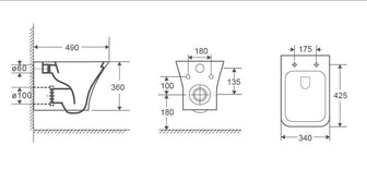 Wall Hung Toilets with Hygienic Rimless Technology, Soft Close Secondary image