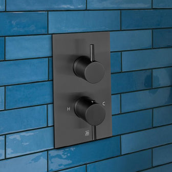 Two Outlet Thermostatic Concealed Shower Valve Brushed Black Secondary image