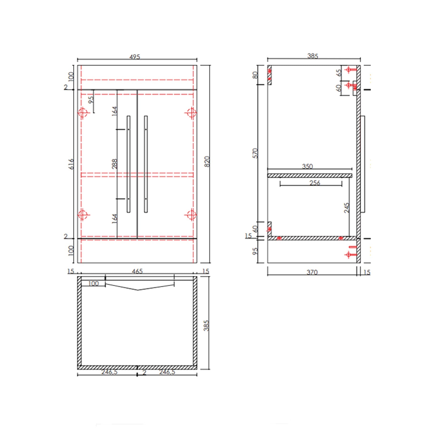 Flair Wall Hung Bathroom Vanity Units with Basin in Luxurious White Finish and Chrome Handles Secondary image