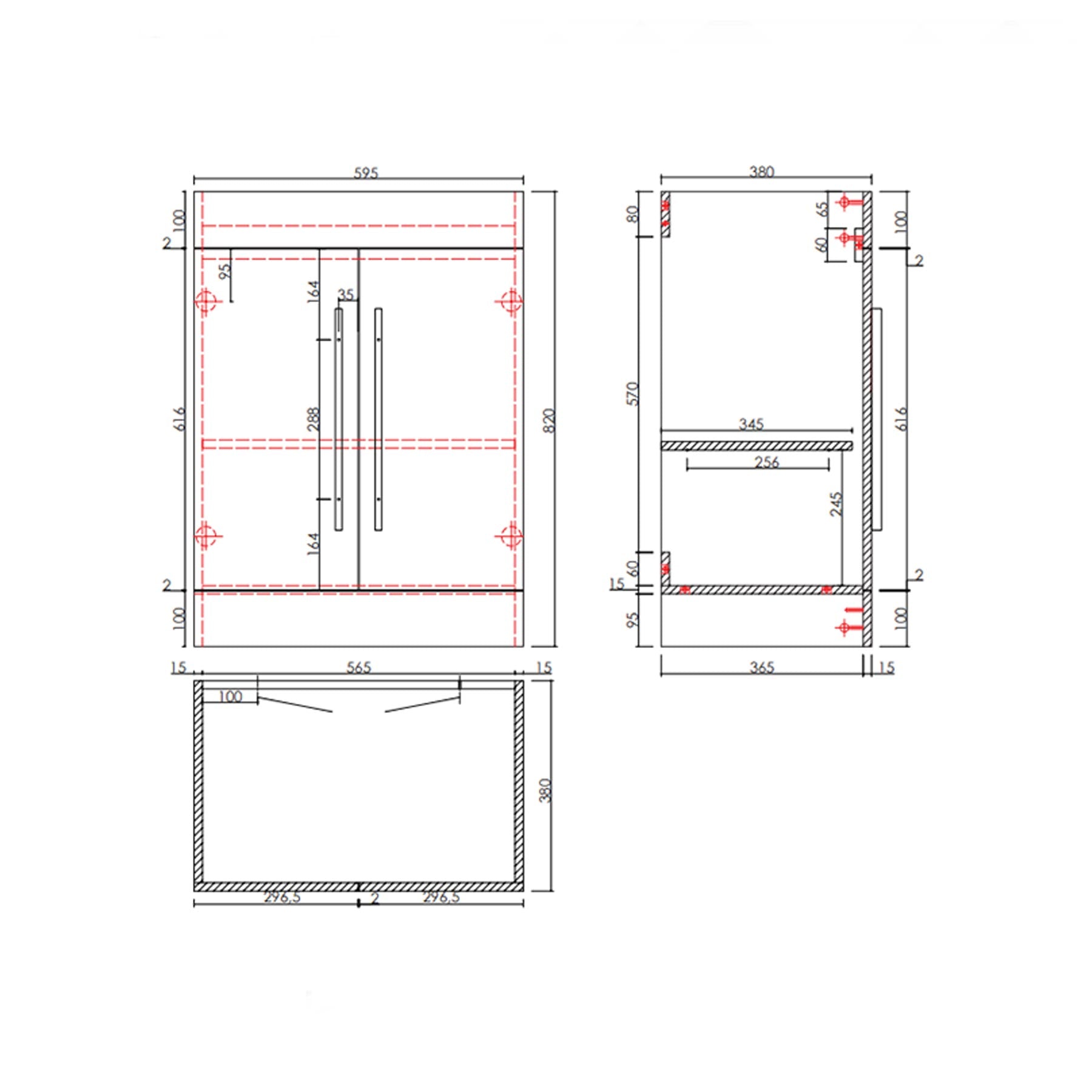 Simplistic Flair Designer Wall Hung Vanity Units with Glossy White finish and Chrome Handles Secondary image