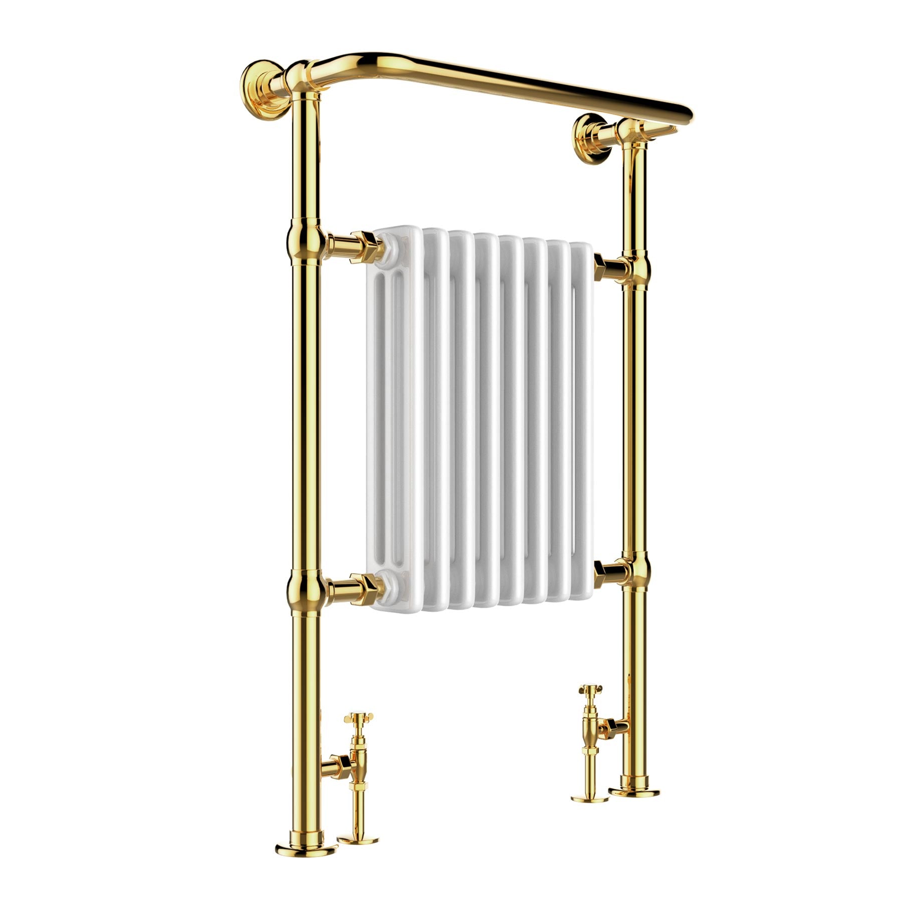 towel rail antique brass - H963 x W673mm