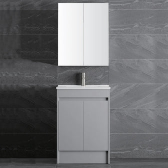 Floor-Mounted Bathroom Cabinet with a Basin- Light-Grey Secondary image