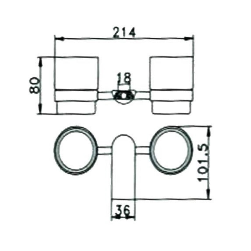 Technical Drawing twin bathroom tumbler holder tapron