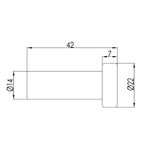 single robe hook technical drawing