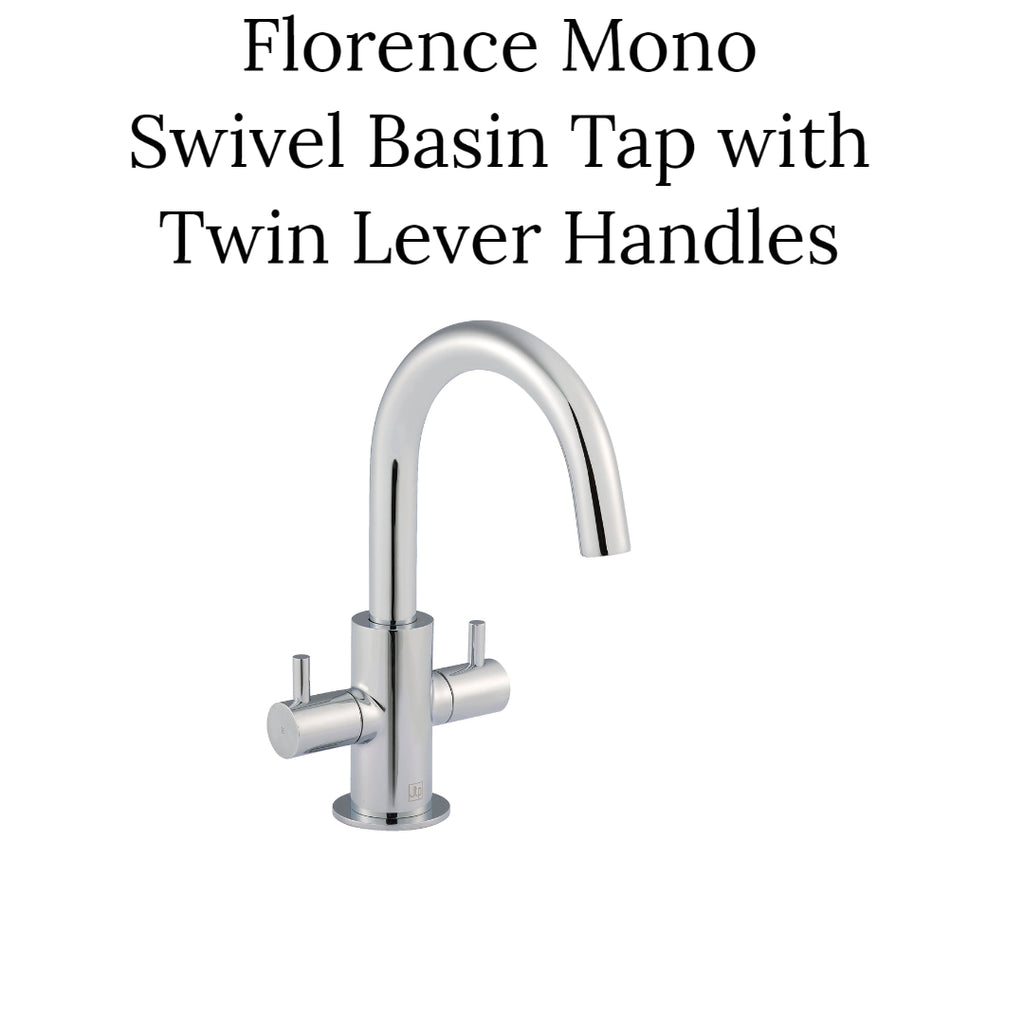 Florence Mono Swivel Basin Tap with Twin Lever Handles 