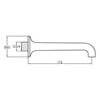 Chrome Bath Spout. Mounted on your wall over the bath