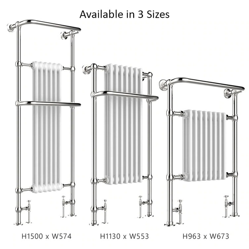 Traditional Heated Towel Rail with Overhanging Rails