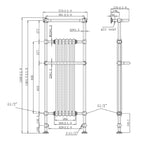 chrome towel rail Technical Drawing