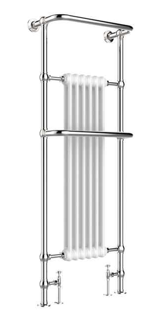 Traditional Heated Towel Rail with Two Overhanging Rails - Chrome 1500mm X 574mm Secondary image