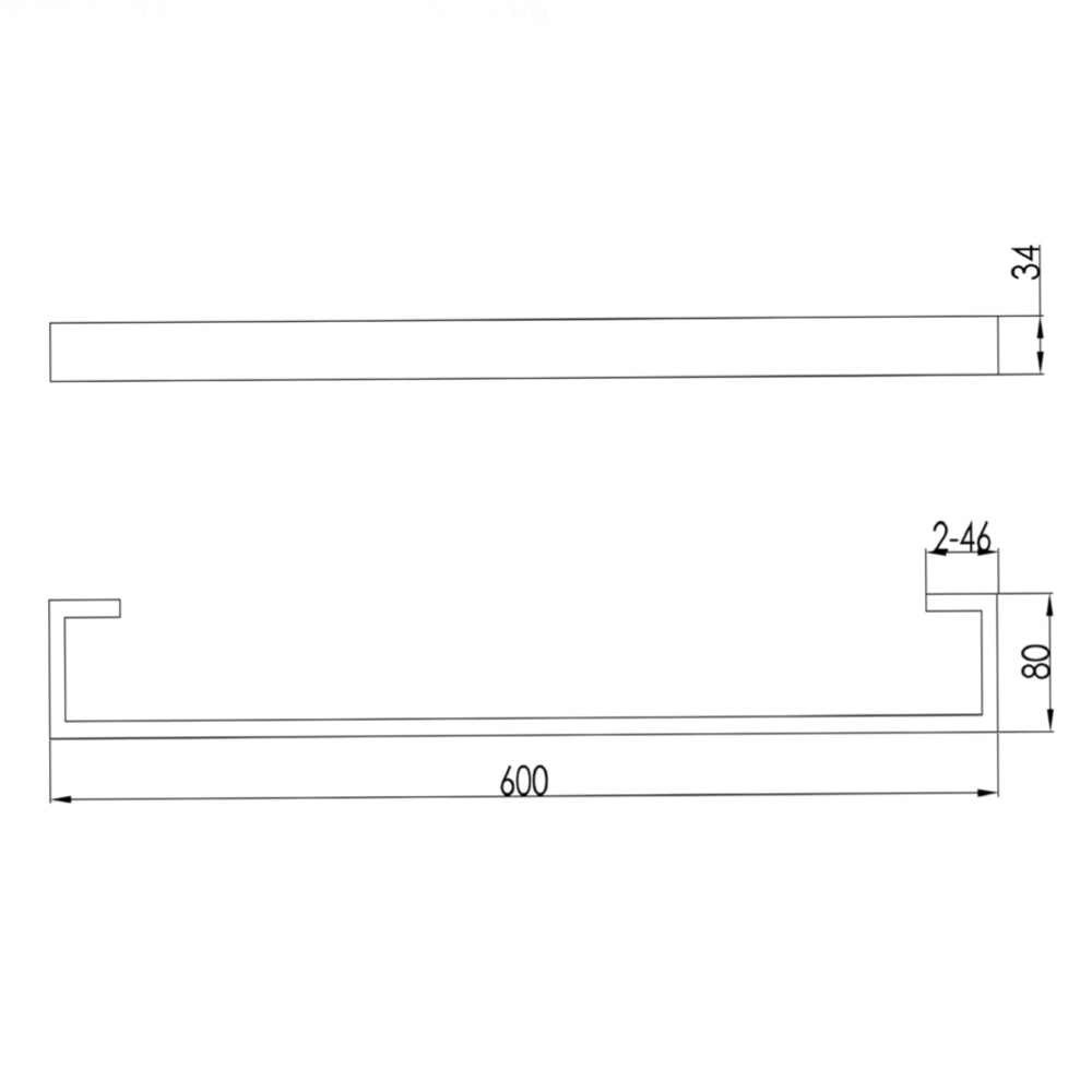 towel bar technical drawing