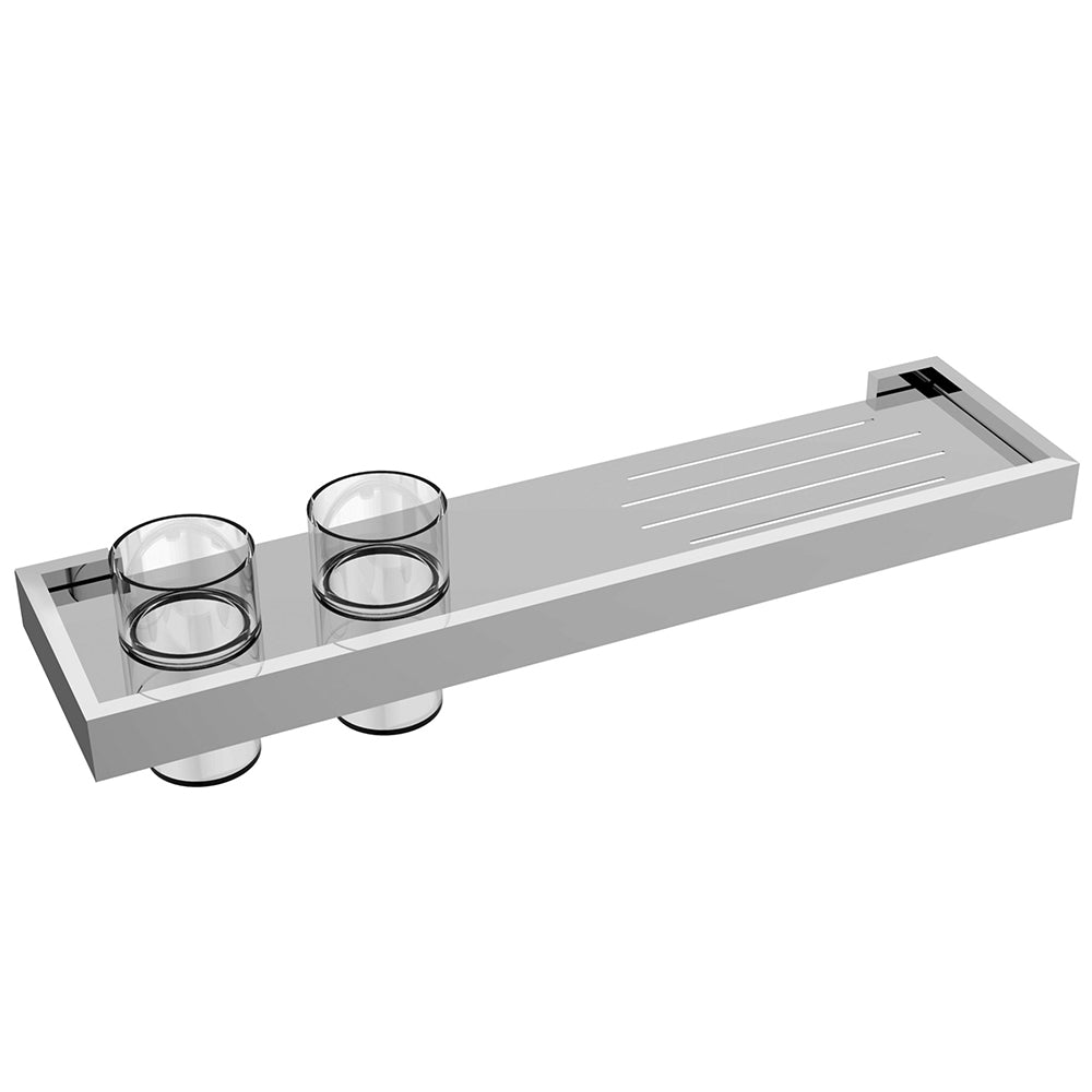 bathroom tumbler holder with shelf-tapron