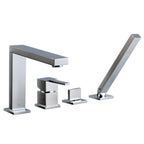 Gaia Chrome Single Lever 4-Hole Bath Shower Mixer with Pull-out Handset