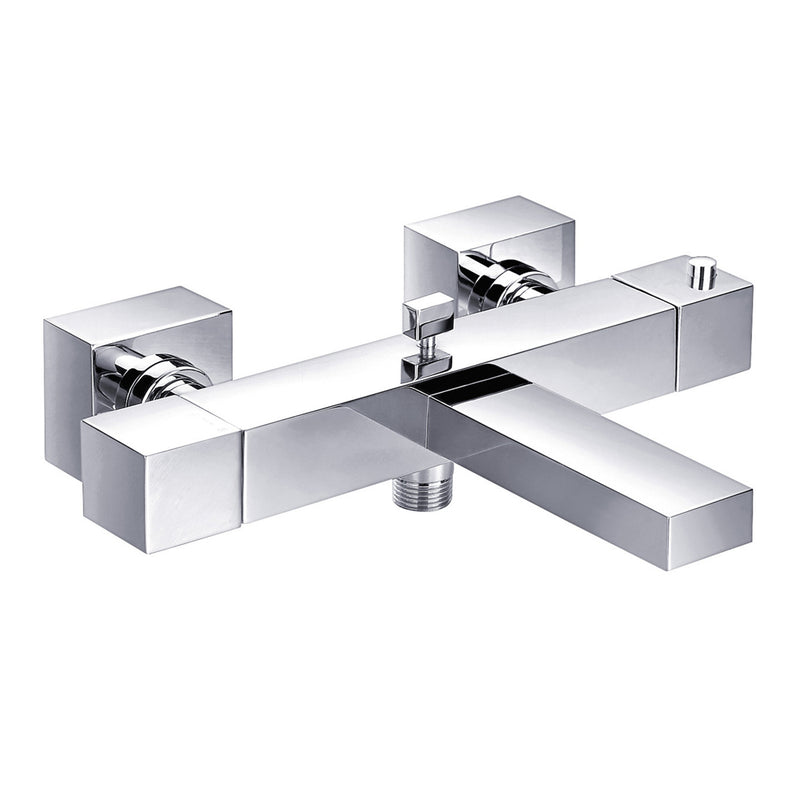 Wall Mounted Square Bath Tap with Shower Attachment