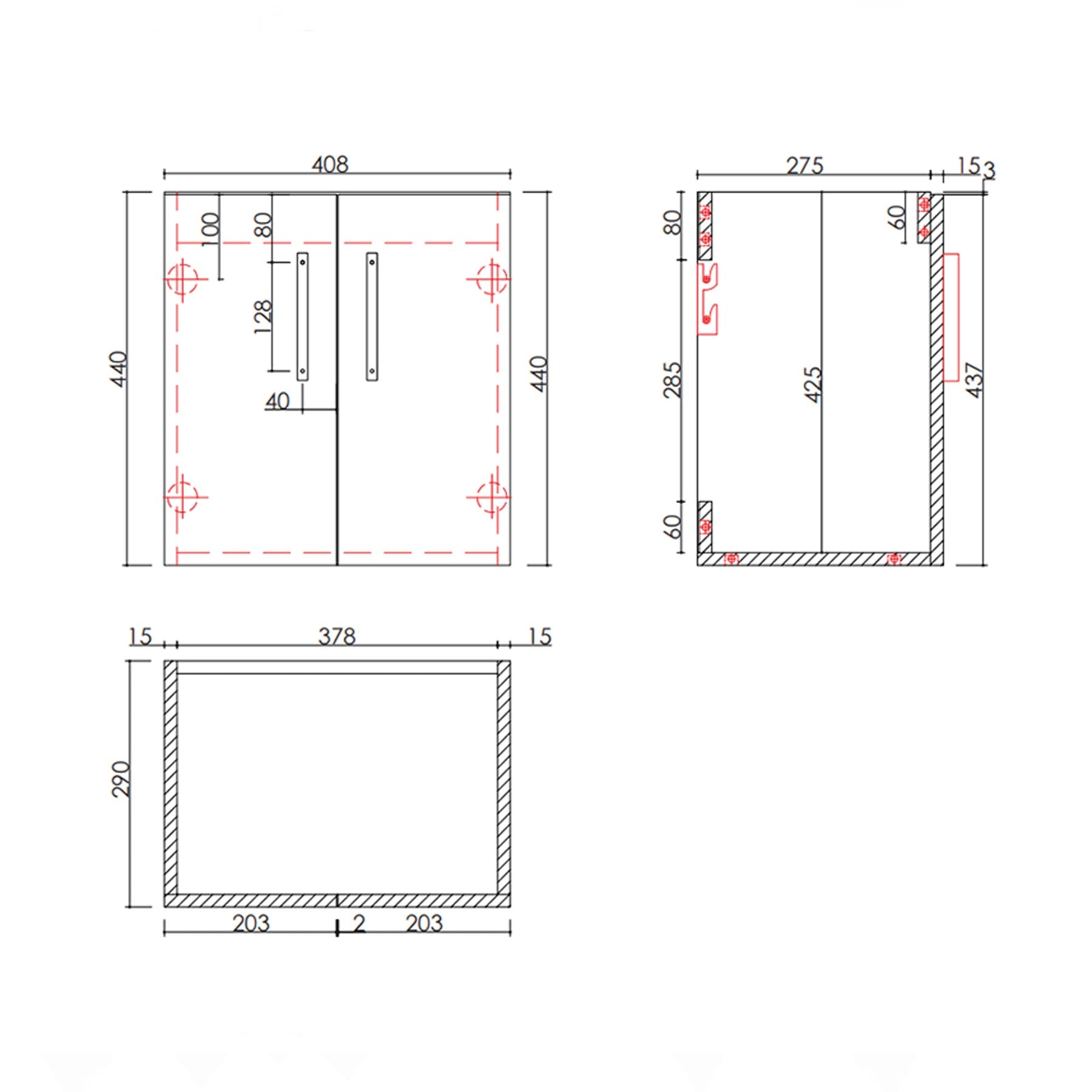 White Wall Mounted Bathroom Vanity Unit with Sink Secondary image