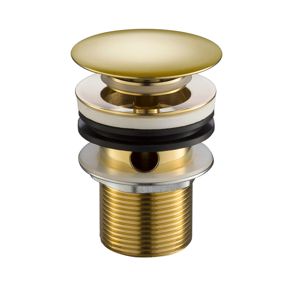 Gold Click Clack Basin Waste, Slotted - Brushed Brass