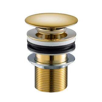 Cross Click Clack Unslotted Basin Waste - Antique Brass Main image