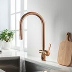 Copper Kitchen Tap with Pull Out Tapron