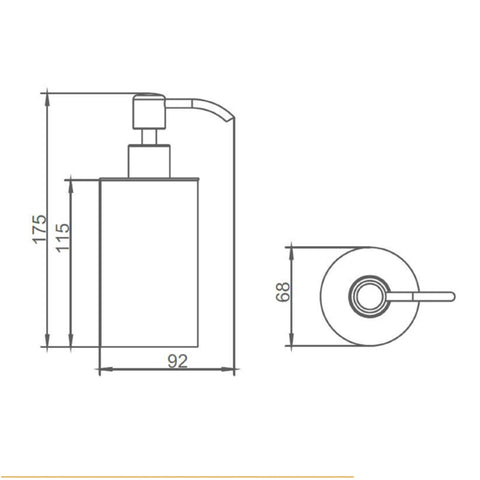 Gold Soap Dispenser - Deck Mounted technical drawing