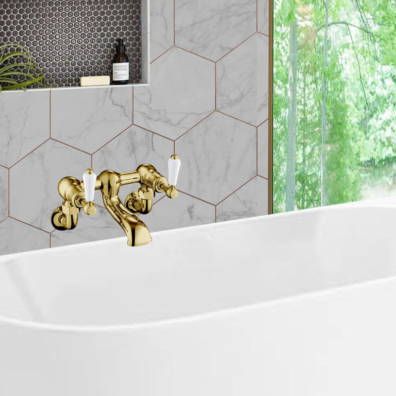 Gold Wall Mounted Bath Filler Taps, MP 0.5