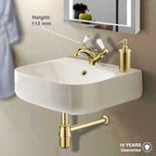 Gold Wall mounted basin mixer with gold counter top and  gold click clack 