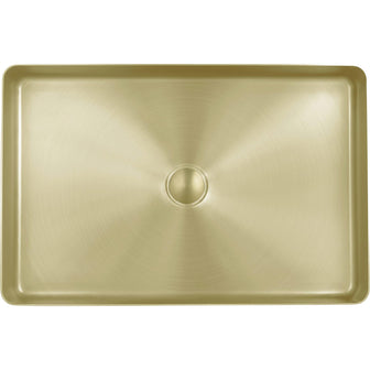 Rectangular Countertop Basin - Brushed Brass Secondary image