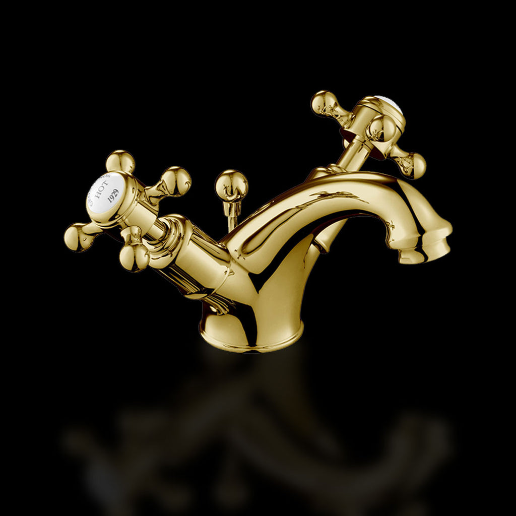 Chester Gold Basin Mixer Tap with Pop Up Waste