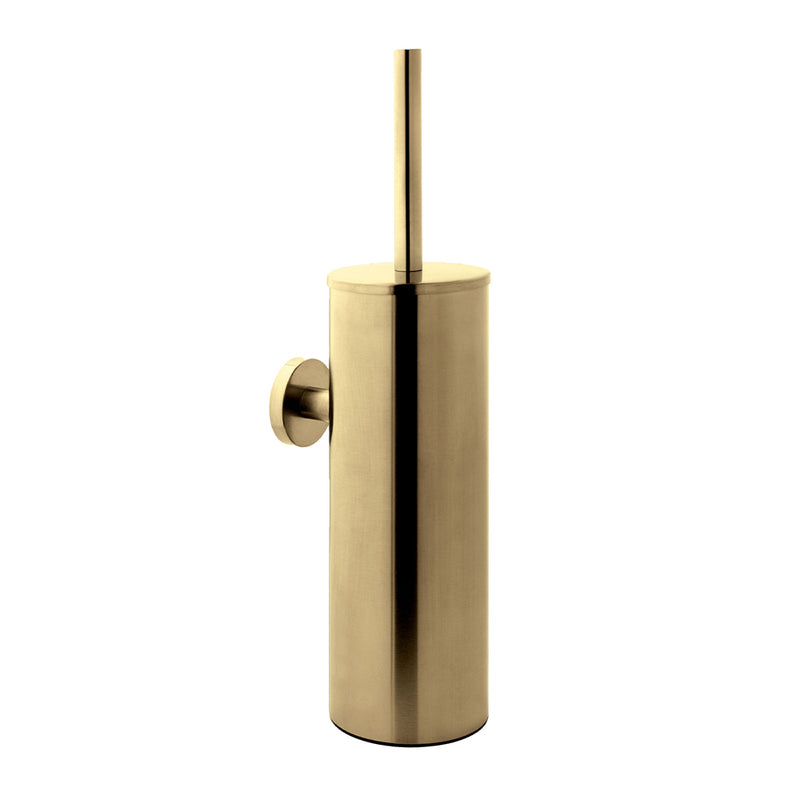 Wall Mounted Gold Toilet Brush Holder with Brush - tapron