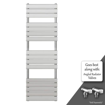 Chrome Towel Radiator with Flat Panels Dual Fuel - 1600mm X 500mm Secondary image