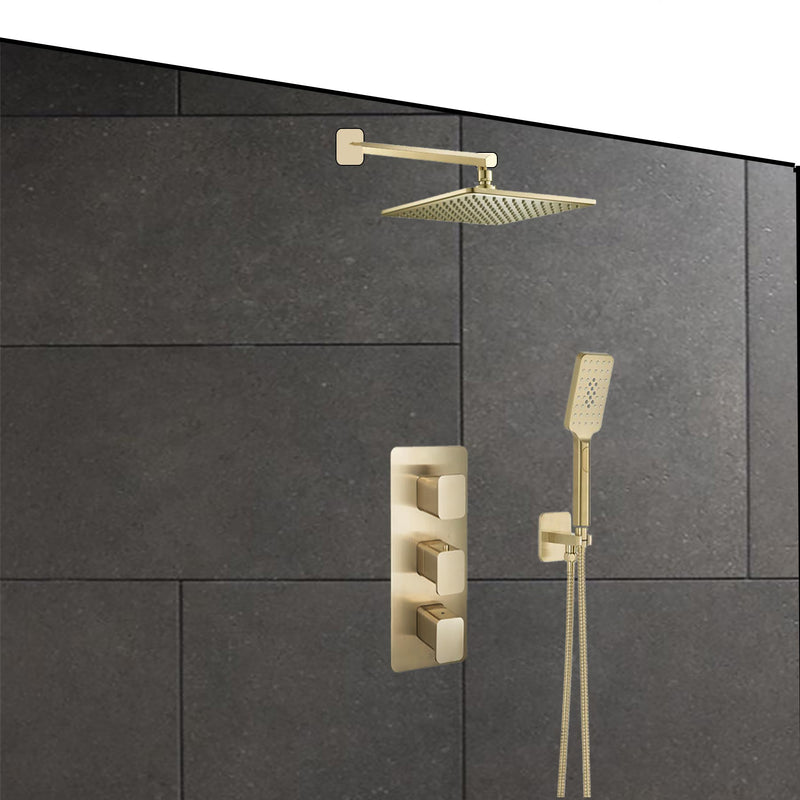 HIX-Gold-Shower-Arm-with-Gold-Shower -Head-and-two-options-thermostatic-shower-valve-and-gold-shower-handle-hose-and-bracket