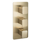 Thermostatic Concealed 3 Outlet Shower Valve Brushed Gold 
