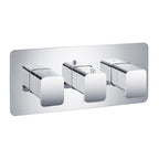 White Thermostatic Concealed 3 Outlet Shower Valve 
