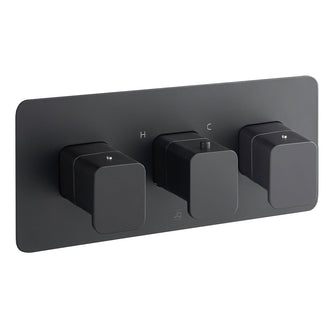 HIX 3 Outlet Black Thermostatic Shower Valve - Horizontal, MP 0.5 [38692MB] Main image