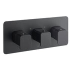 HIX 3 Outlet Black Thermostatic Shower Valve - Horizontal, MP 0.5 [38692MB]