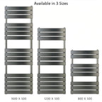 Black heated towel radiator