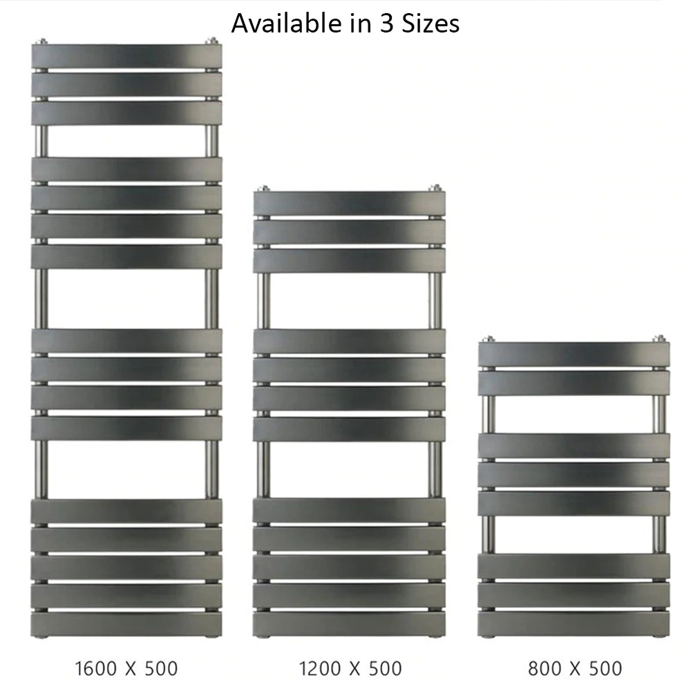 Black heated towel radiator