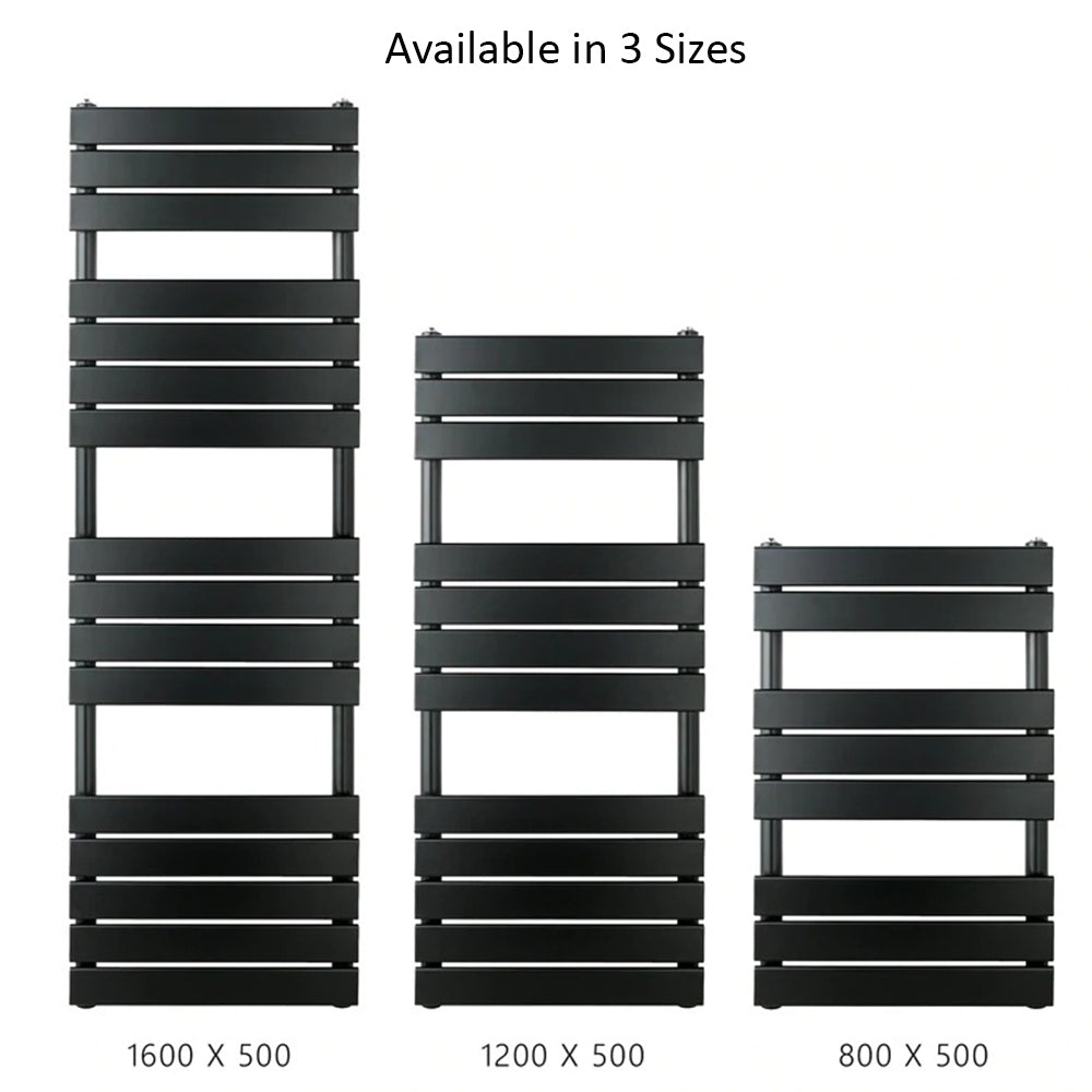 black dual fuel towel rails