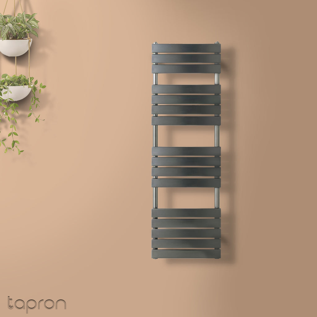 black dual fuel towel radiator