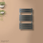 Black Towel Radiator 800mm X 500mm - Brushed Black