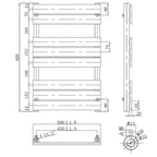 Technical Drawing Flat Panel Radiator with Towel Rail