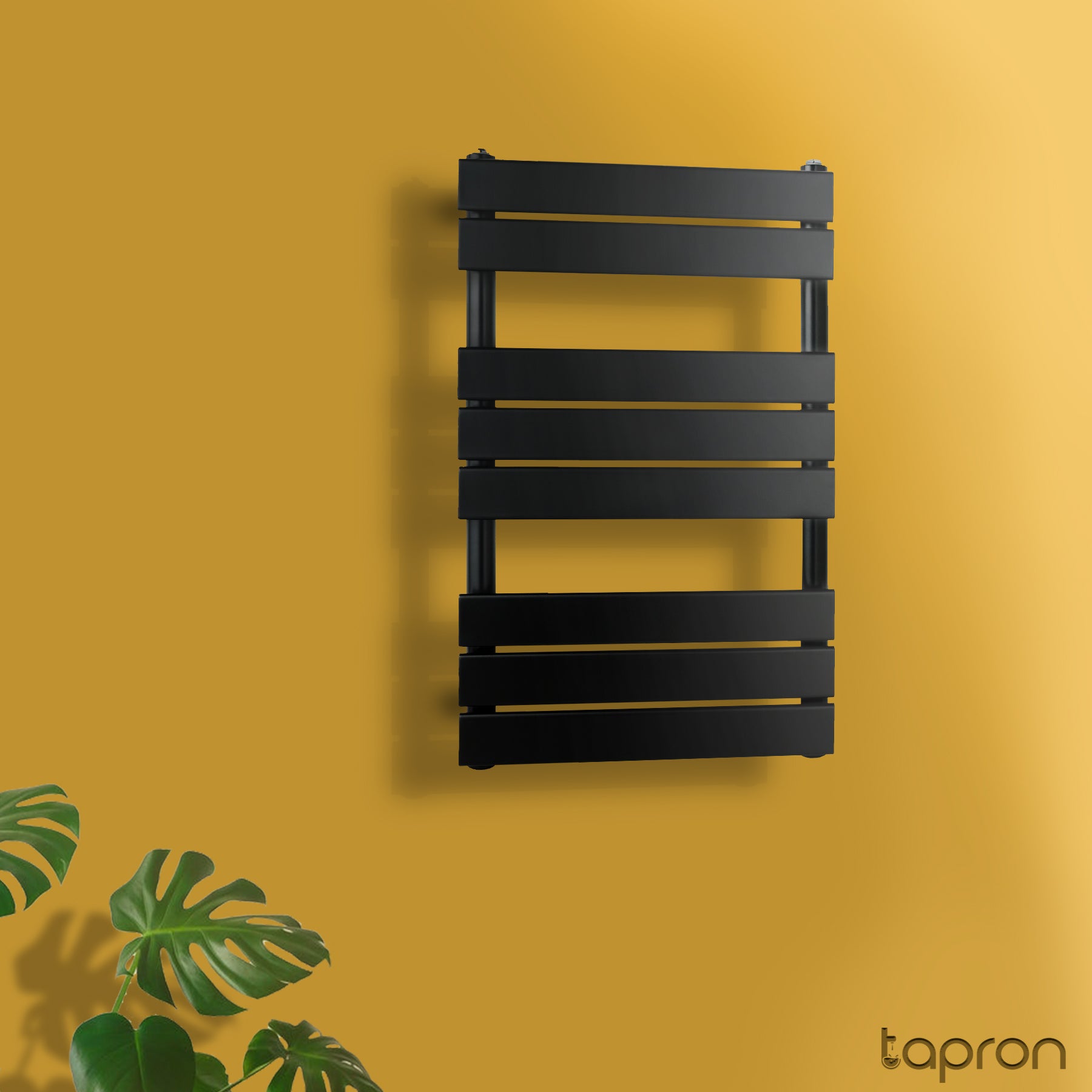 matt black flat panel radiator