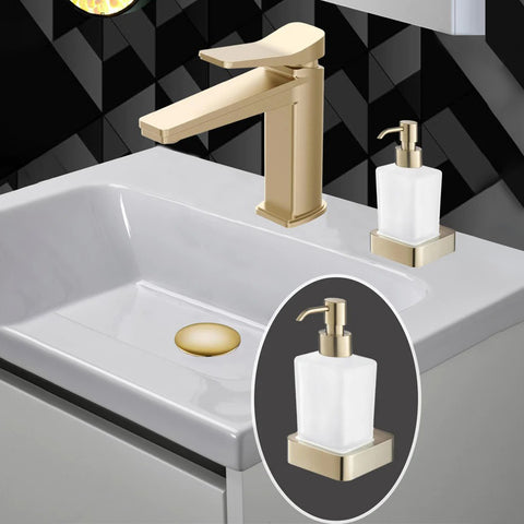 Gold Soap Dispenser - Brushed Brass Finish-Tapron