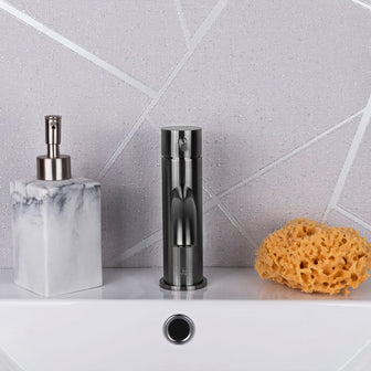 Black Basin Mixer Tap with Designer Handle Secondary image