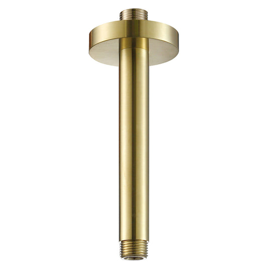 Round Ceiling Shower Arm with Brushed Brass Finish 1800
