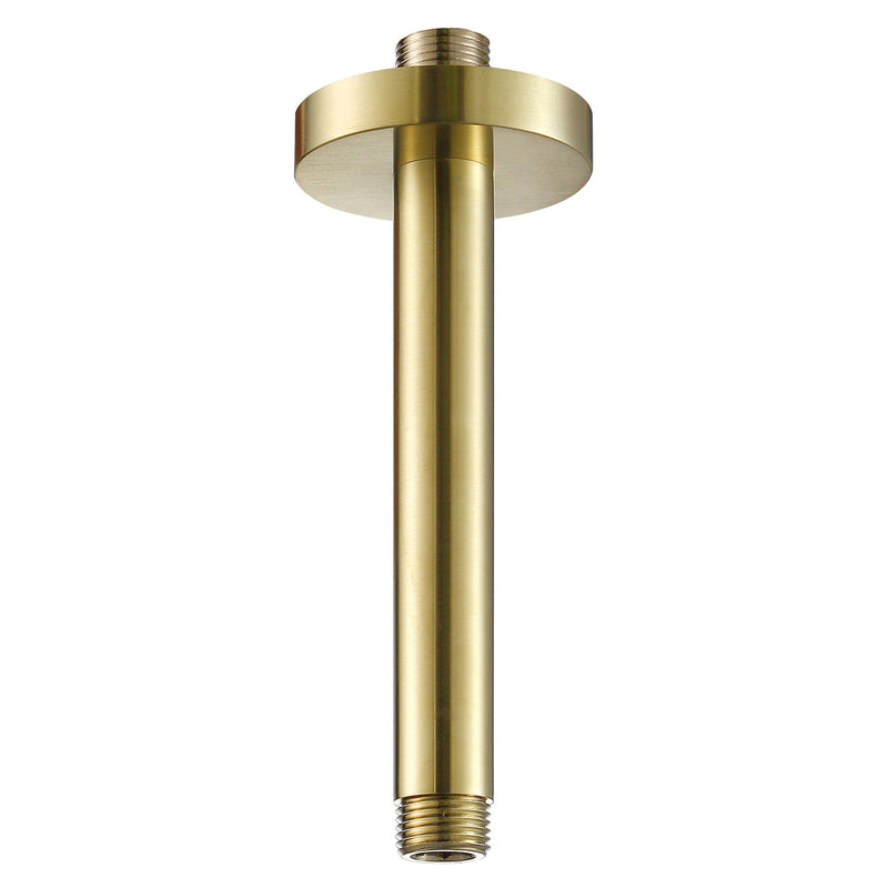 Round Ceiling Shower Arm with Brushed Brass Finish