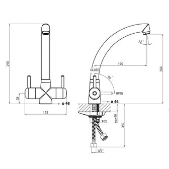 Monobloc Kitchen Mixer Tap with a Swivel Spout- Chrome Secondary image
