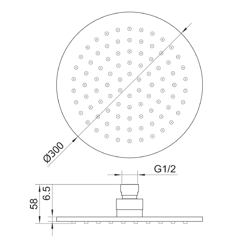 shower heads Technical Drawing