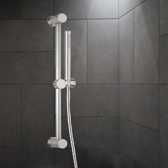 Wall-Mounted Slide Rail, Hand Shower and Hose Set- Stainless Steel Secondary image
